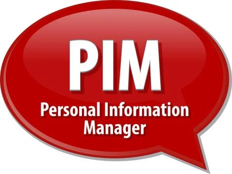 PIM acronym definition speech bubble illustration Stock Illustration
