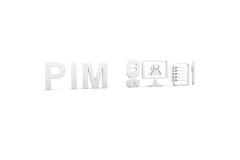 PIM concept white background 3d render illustration Stock Illustration