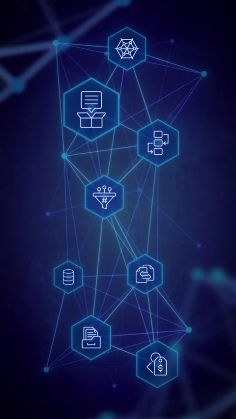 PIM vertical animation with line icons Stock Footage 335752884
