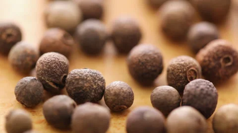 Piment / allspice /  peppercorn close up Stock Footage 35967660