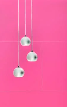 Pimk negative collage of three ceiling lights Stock-Fotos