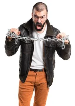 Pimp man with chains Stock Photos