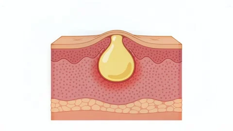 Pimple Formation Skin Cross Section Diagram. Stock-Footage 342617020