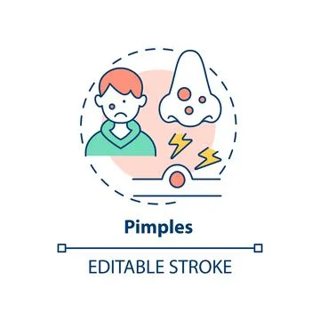 Pimples concept icon Illustrazione stock