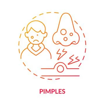 Pimples red gradient concept icon Stock Illustration