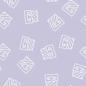 Pin and fabric line vector seamless pattern Stock Illustration