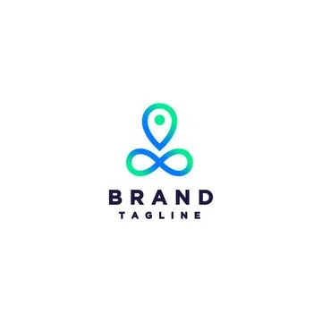 Pin and Infinity Symbol Stock Illustration