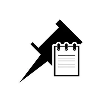 Pin and notepad icon Stock Illustration