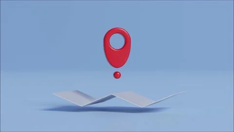 Pin of animation GPS location map icon. Appearing pointer navigation. 3d ren 動画素材 221079779