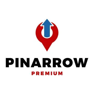 Pin Arrow Up Icon Vector Logo Template Illustration Design Stock Illustration