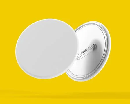 Pin badges floating mock up Stock Illustration