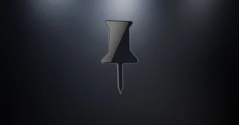 Pin Black 3d Icon Stock Footage 69986522