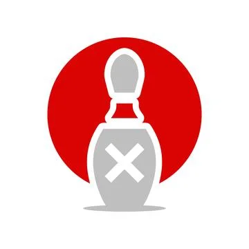 Pin bowling icon logo design template Stock Illustration