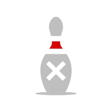 Pin bowling icon logo design template Stock Illustration