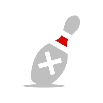 Pin bowling icon logo design template Stock Illustration