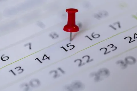 Pin on calendar Foto stock