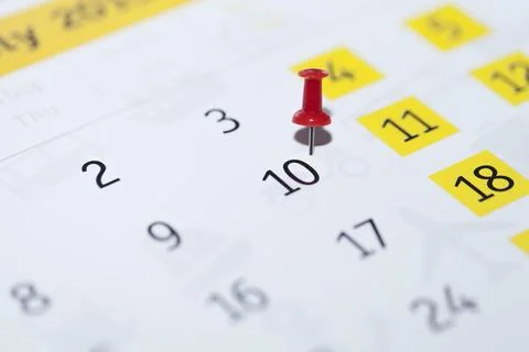 Pin on calendar Foto stock