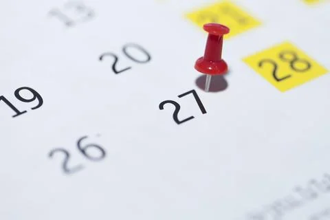 Pin on calendar Stock-Fotos