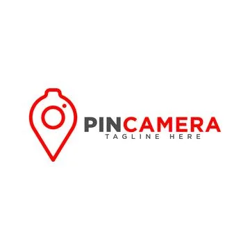 Pin camera logo Stock Illustration