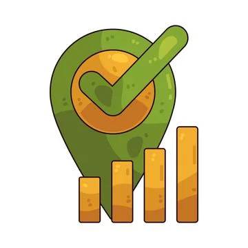 Pin With Check illustration Illustrazione stock