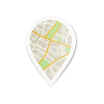 Pin with City Map Stock Illustration