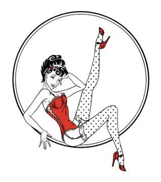 classic pin up sketch