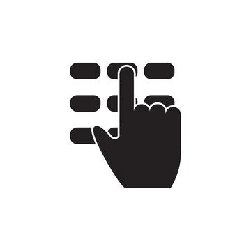 Pin code and hand icon. Elements of cyber security icon. Premium quality graphic Stock Illustration