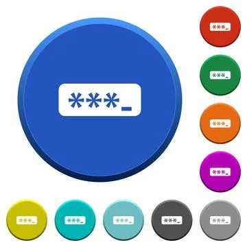 PIN code beveled buttons Stock-Illustration