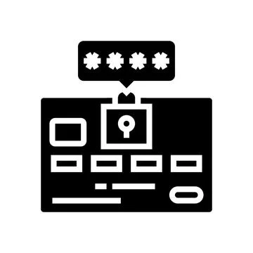 Pin code card glyph icon vector illustration Stockillustratie