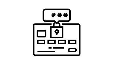 Pin code card line icon animation Stock Footage 164355790