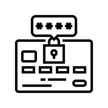 Pin code card line icon vector illustration Stock Illustration