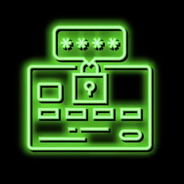 Pin code card neon glow icon illustration Stockillustratie