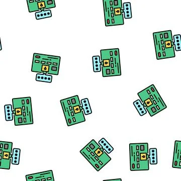 Pin code card vector seamless pattern Illustrazione stock