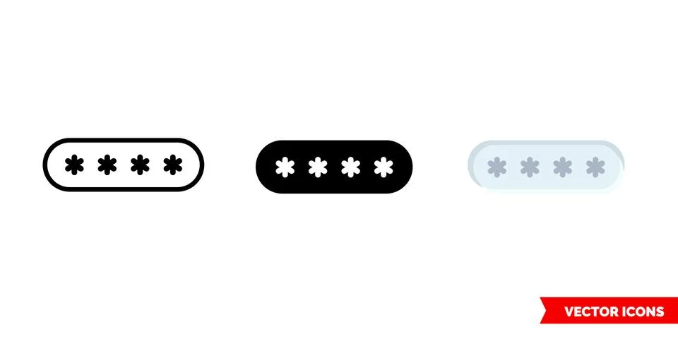 Pin code icon of 3 types. Isolated vector sign symbol. 스톡 일러스트