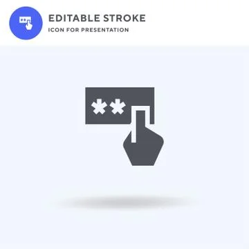 Pin Code icon vector, filled flat sign, solid pictogram isolated on white, logo Stock Illustration