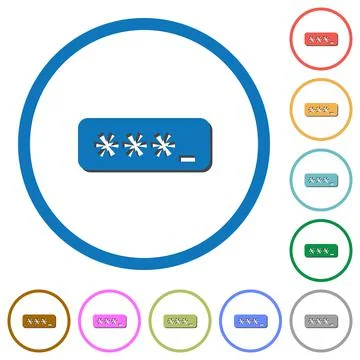 PIN code icons with shadows and outlines Stock-Illustration