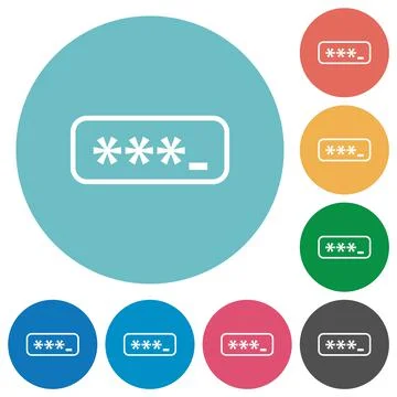PIN code outline flat round icons イラスト素材