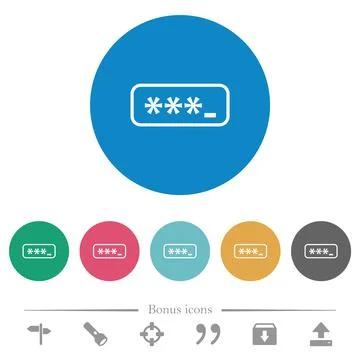 PIN code outline flat round icons 스톡 일러스트