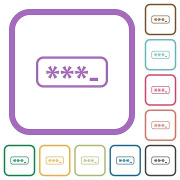 PIN code outline simple icons イラスト素材