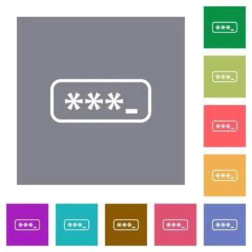 PIN code outline square flat icons Stock Illustration