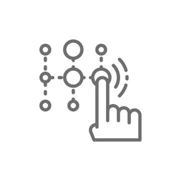 Pin code, password and unlock, identification line icon. イラスト素材