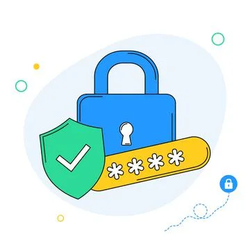 Pin code password protection concept illustration flat design. Login Stock Illustration