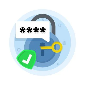 Pin code password protection concept. concept of personal data protection. Stock Illustration