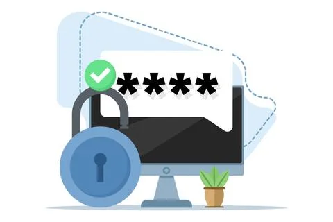 Pin code password protection concept. concept of personal data protection. イラスト素材