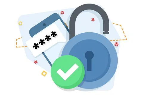 Pin code password protection concept. concept of personal data protection. Stock Illustration