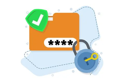 Pin code password protection concept. concept of personal data protection. Stock Illustration