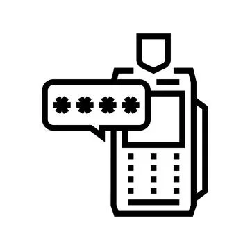 Pin code for pay pos terminal line icon vector illustration Illustrazione stock