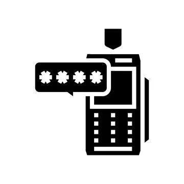 Pin code for pay pos terminal glyph icon vector illustration Stock-Illustration