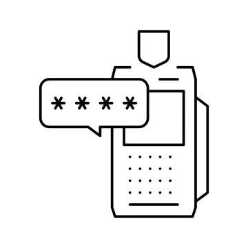 Pin code for pay pos terminal line icon vector illustration Stock Illustration