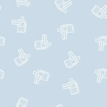 Pin code for pay pos terminal line seamless pattern Stock Illustration